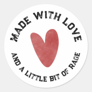 Street Style Distressed College Font Business Classic Round Sticker