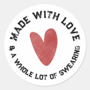 Street Style Distressed College Font Business Classic Round Sticker