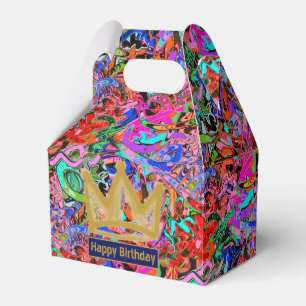 Street style graffiti with gold crown  favour box