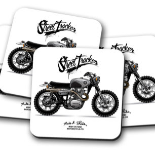 Street Tracker Coaster   Motorcycle Coaster Set