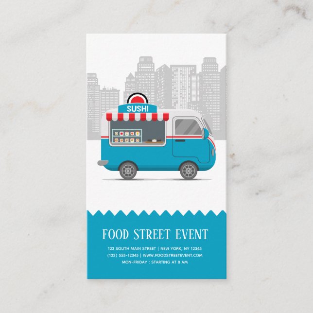 Street truck food sushi business card (Front)