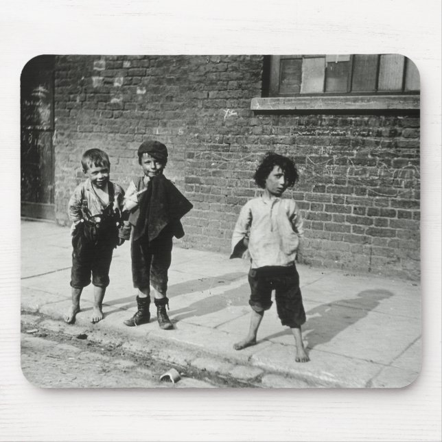 Street urchins in Lambeth (b/w photo) Mouse Mat (Front)