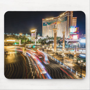 Street View of Las Vegas Nevada in the Evening Mouse Mat