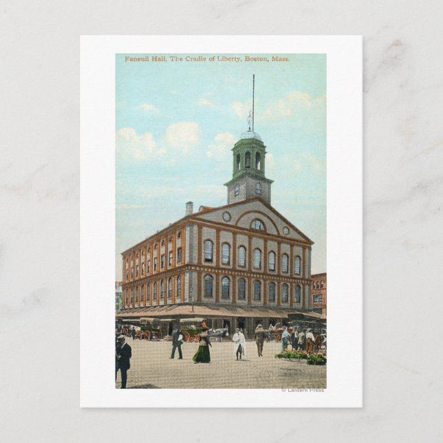 Street View of the Faneuil Hall Postcard (Front)