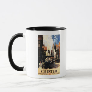 Street View with Couple & Tower Clock Rail Mug