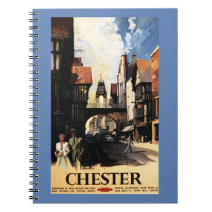 Street View with Couple & Tower Clock Rail Notebook