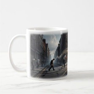 Street Violinists Glowing Notes Urban Struggle Mug