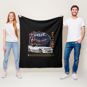 Street Warrior Samurai - Skyline Driver Fleece Blanket