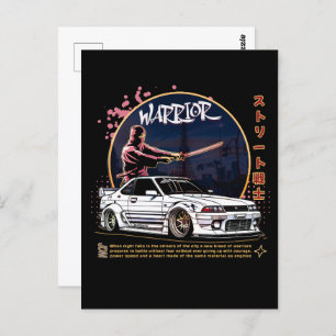 Street Warrior Samurai - Skyline Driver Postcard