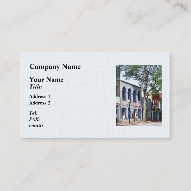 Street With American Flag Alexandria VA Business Card (Front)