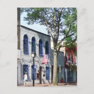 Street With American Flag Alexandria VA Postcard