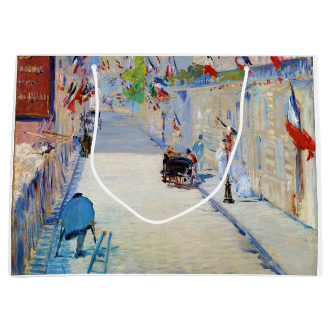 Street with French Flags, Manet Large Gift Bag (Front)