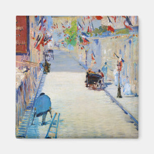 Street with French Flags, Manet Magnet