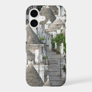 Street with trulli houses in Alberobello, Puglia