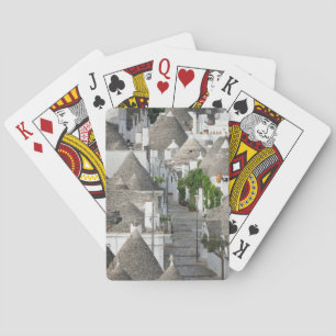 Street with trulli houses in Alberobello, Puglia Playing Cards