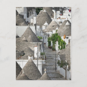 Street with trulli houses in Alberobello, Puglia Postcard