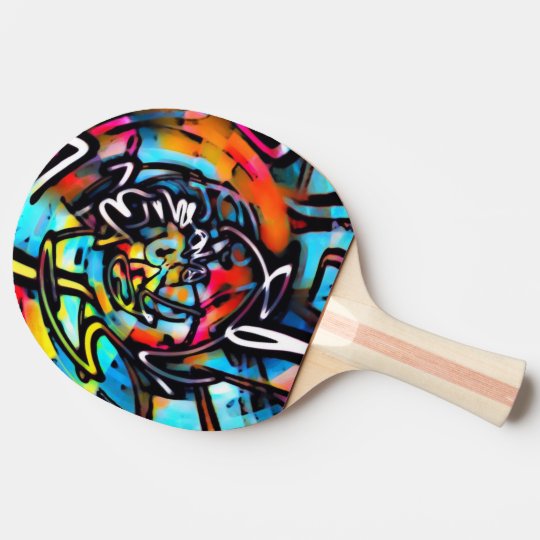 Streetart Chaos Colorful Graffiti Ping Pong Paddle