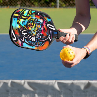 Streetart Chaos Colourful Graffiti Pickleball Paddle