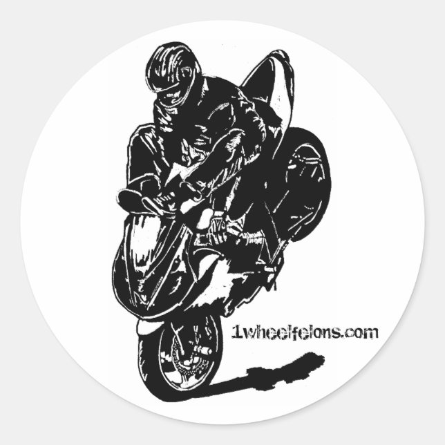 Streetbike stunt stickers stoppie 1wheelfelons.com (Front)