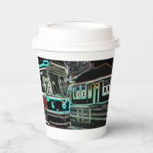 Streetcar at Railway stn Paper cup