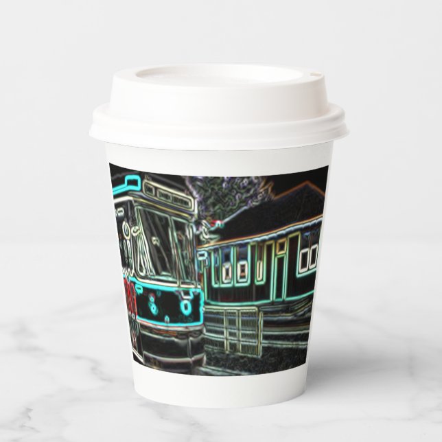 Streetcar at Railway stn Paper cup (Front)