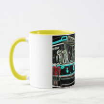 Streetcar at Railway stn Small Yellow Combo Mug