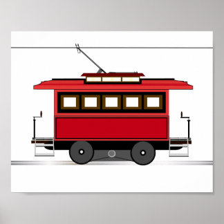 Streetcar Trolley Tram Kids Décor Print Poster