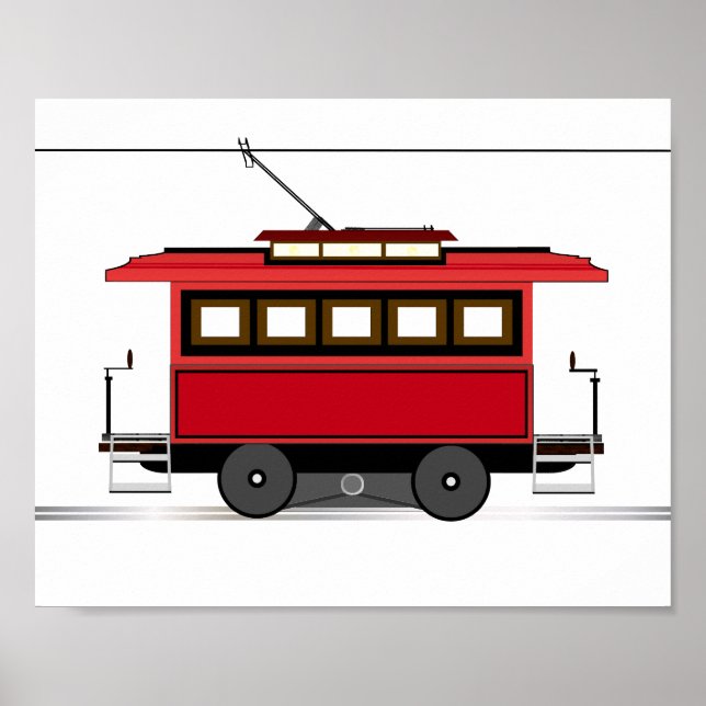 Streetcar Trolley Tram Kids Décor Print Poster (Front)