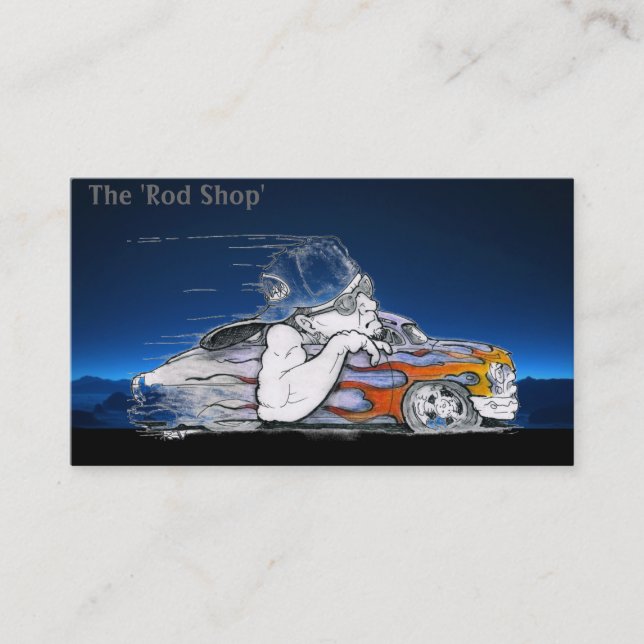 Streetrod Cartoon Automotive Business Cards (Front)