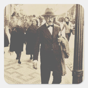 Streets in Lisbon (Fernando Pessoa) Square Sticker