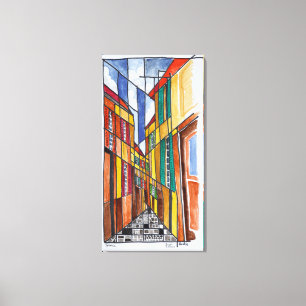 Streets of Bastia   Corsica, France Canvas Print
