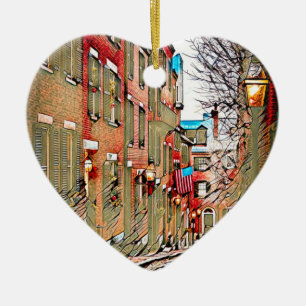 Streets of Boston Ceramic Tree Decoration