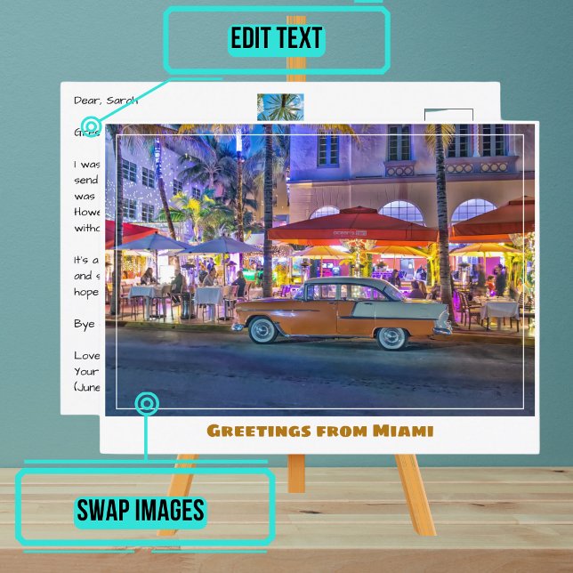 Streets of Miami Beach Florida Postcard (Please enjoy our postcard)