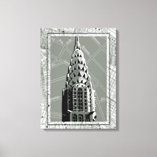 Streets of New York with Empire State Building Canvas Print
