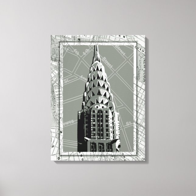Streets of New York with Empire State Building Canvas Print (Front)