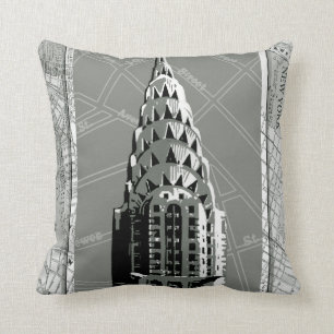 Streets of New York with Empire State Building Cushion