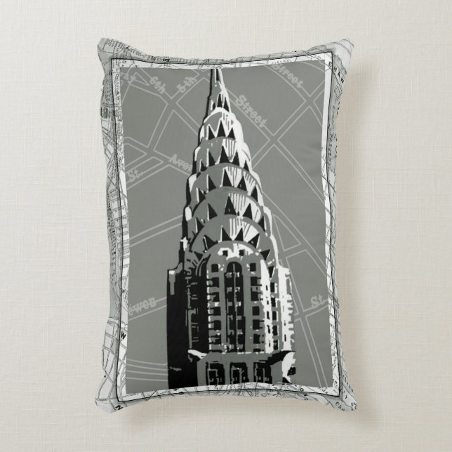 Streets of New York with Empire State Building Decorative Cushion (Front(Vertical))