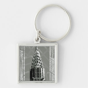 Streets of New York with Empire State Building Key Ring