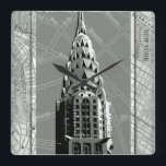 Streets of New York with Empire State Building Square Wall Clock<br><div class="desc">Have you been to New York? Then you'll love this print of the streets of the city with an inset of the Empire State Building. Buy this piece and bring yourself a little closer to the Big Apple!</div>