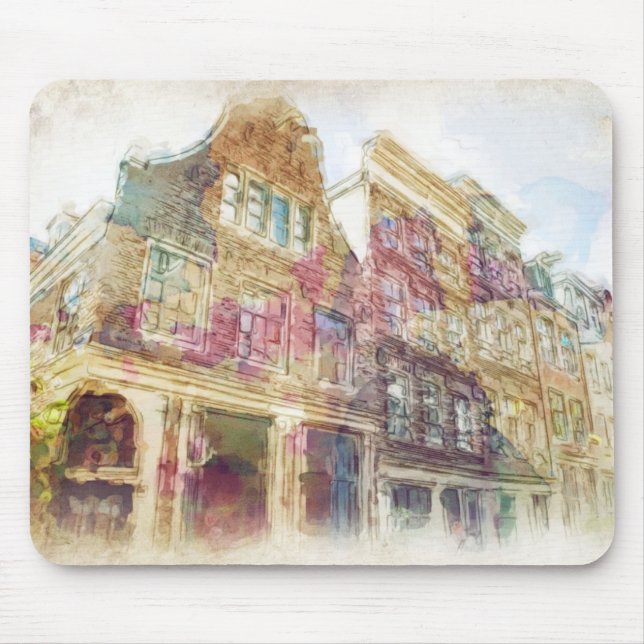 Streets of Old Amsterdam Mouse Mat (Front)