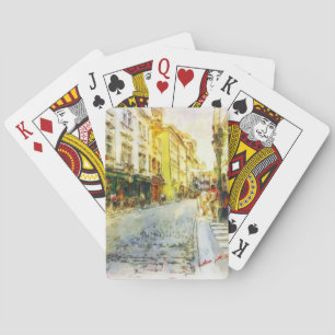 Streets of Old Prague watercolor Playing Cards