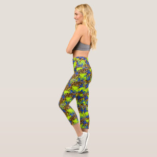Streetwear Cyberpunk Maximalist Aesthetic All-Over Capri Leggings