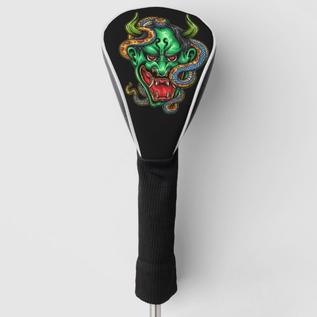 Streetwear Green Dragon Tattoo Golf Head Cover (Front)
