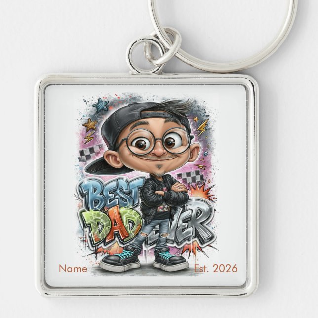 Streetwear Skater Dad Key Ring (Front)