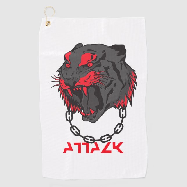 Streetwear Tattoo style tiger attack  Golf Towel (Front)