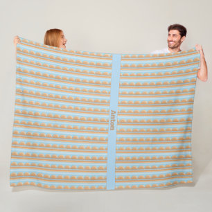 Streifenmuster blau braun grau fleece blanket