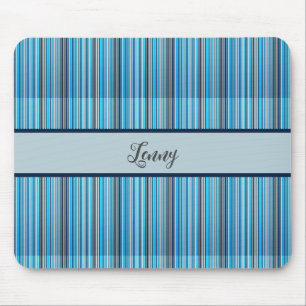 Streifenmuster blau grau mouse mat