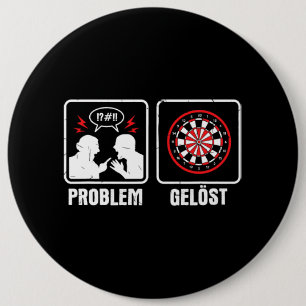 Streit Darts Problem Solved Dart Player Woman Man 6 Cm Round Badge