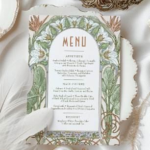 Strelitzia Menu Wedding Vintage Art Nouveau Invitation