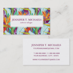 Strelitzia Pattern Business Card